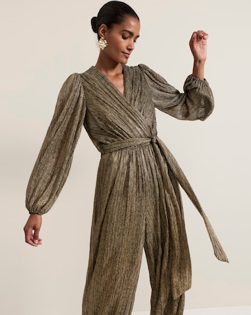Phase Eight Alli Gold Textured Jumpsuit