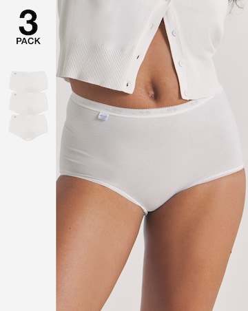 Sloggi 3 Pack Cotton Basic Maxi Knickers, Black, Skintone or White