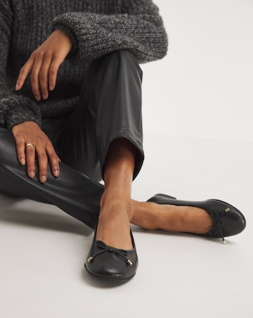 Talia Leather Ballerina Shoes - Wide Fit (E)