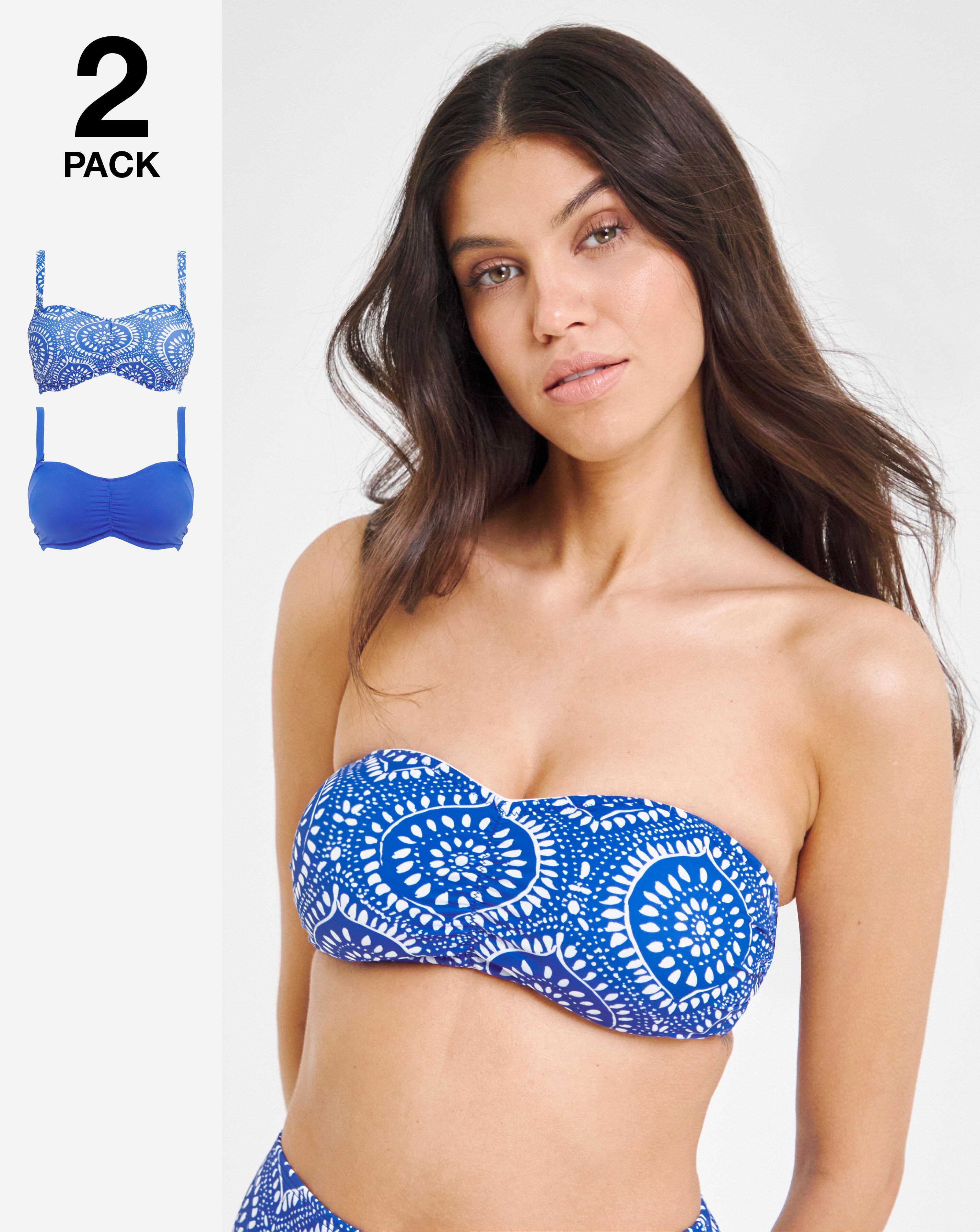 2 Pack Value Bandeau Bikini Tops