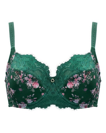 Pour Moi Bliss Full Cup Wired Non Pad Side Support Bra Forest/Floral