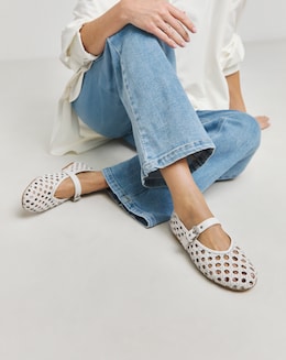 Anthology Valerian Leather Woven Mary Jane Ballerinas - Standard Fit (D)