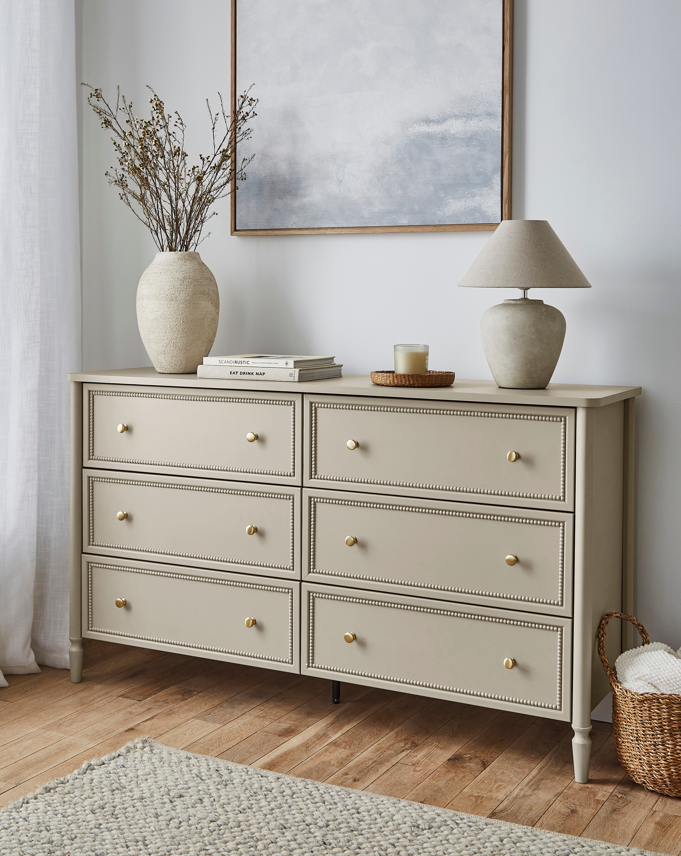 Darcy Bobbin Trim Large Chest of Drawers | JD Williams