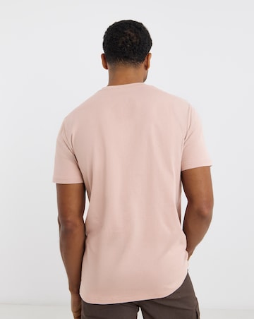 Pure Cotton Grandad T-Shirt Long- Pink