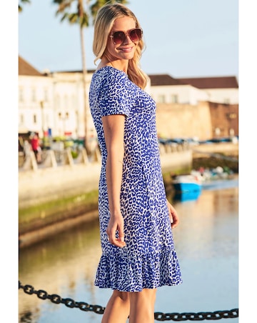 Sosandar Leopard Print Ruffle Hem Shirt Dress