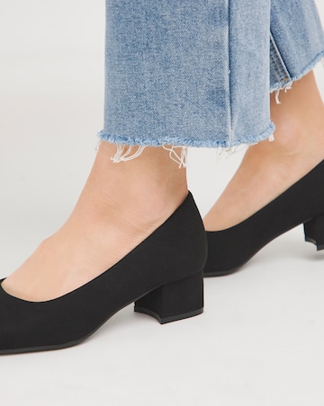 Orlia Flexi Sole Block Heel Court Shoes - Wide Fit (E)