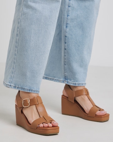 Emilia Two Part Wedged Sandal - Wide Fit (E)