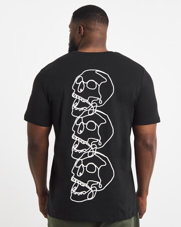 Jack & Jones Skull Back Graphic T-Shirt - Black