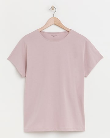 Pure Cotton Crew Neck Split Sleeve T-shirt