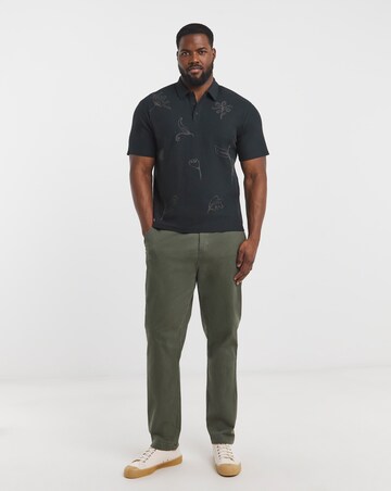 Jack & Jones Premium Leon Floral Printed Polo - Black