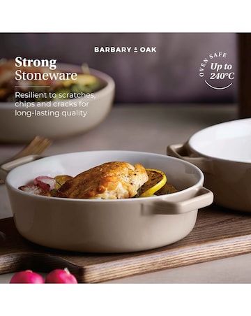Barbary & Oak Nattura Set of 2 Round Baking Dishes Beige