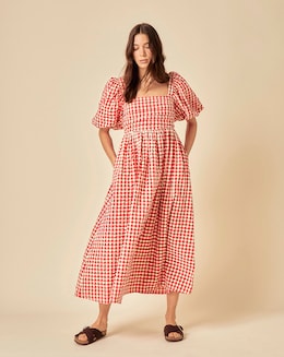 Nobody's Child Nova Midi Dress Red Gingham