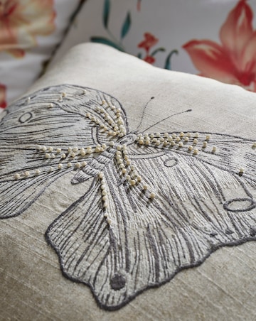 Embroidered Butterfly Cushion
