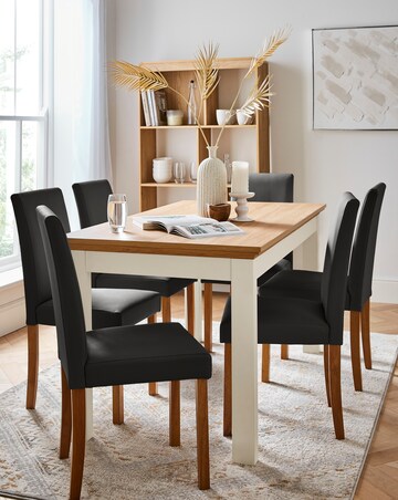 Julipa Ashford Table with 6 Ava Faux Leather Chairs