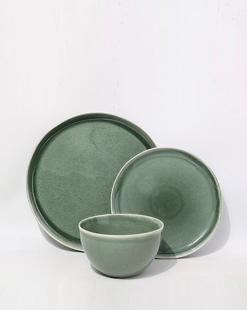 Waterside Green Reactive Glaze 12 Piece Dinner Set