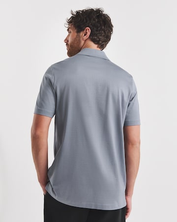 Folio Mercerised SupimaTrophy Neck Polo- Powder Blue