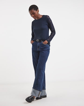 Lace Sleeve Long Sleeve Top