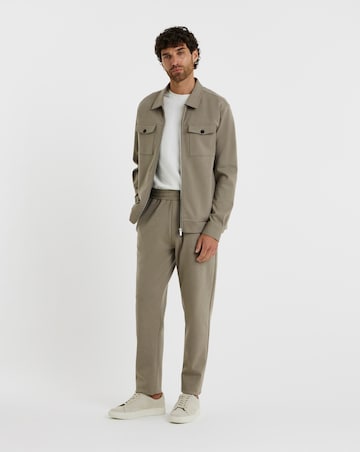 Folio Interlock Zip Shacket - Stone Marl