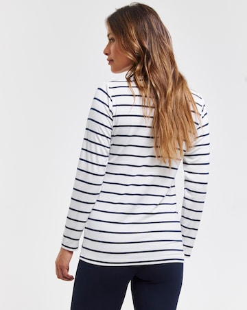Pretty Secrets 2 Pack Thermal Long Sleeve Tops - Navy/Stripe