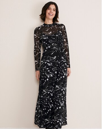 Phase Eight Elianna Splatter Belted Mesh Dress