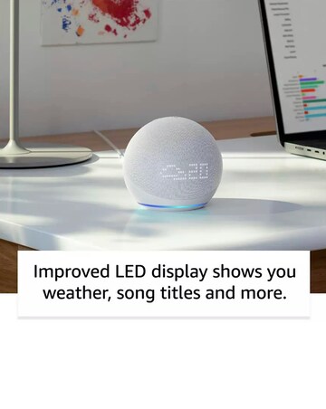 Amazon Echo Dot (5th Gen 2022) Smart Speaker with Clock & Alexa - Glacier White