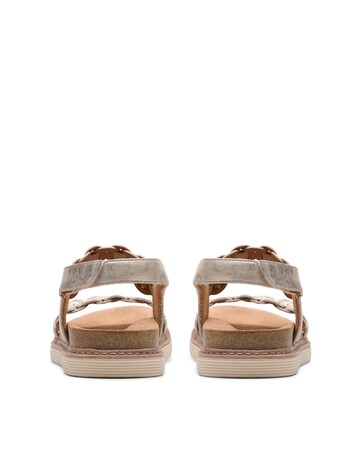 Clarks Metallic Arwell Glide Woven Strap Leather Sandal Standard Fit