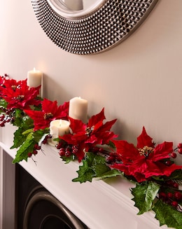 Christmas Poinsettia Garland
