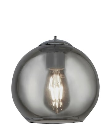 3 Light Chrome and Smoke Glass Ball Ceiling Bar Pendant