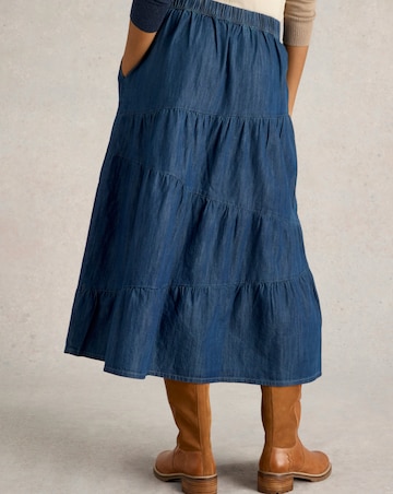 White Stuff Jenna Denim Tiered Skirt