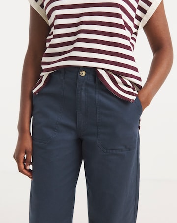 Cotton Rich Barrel Leg Trouser with Stretch