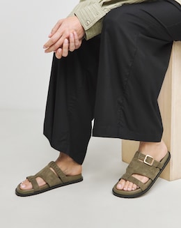 Anthology Cicero Suede Lasercut Detail Footbed Sandals - Standard Fit (D)