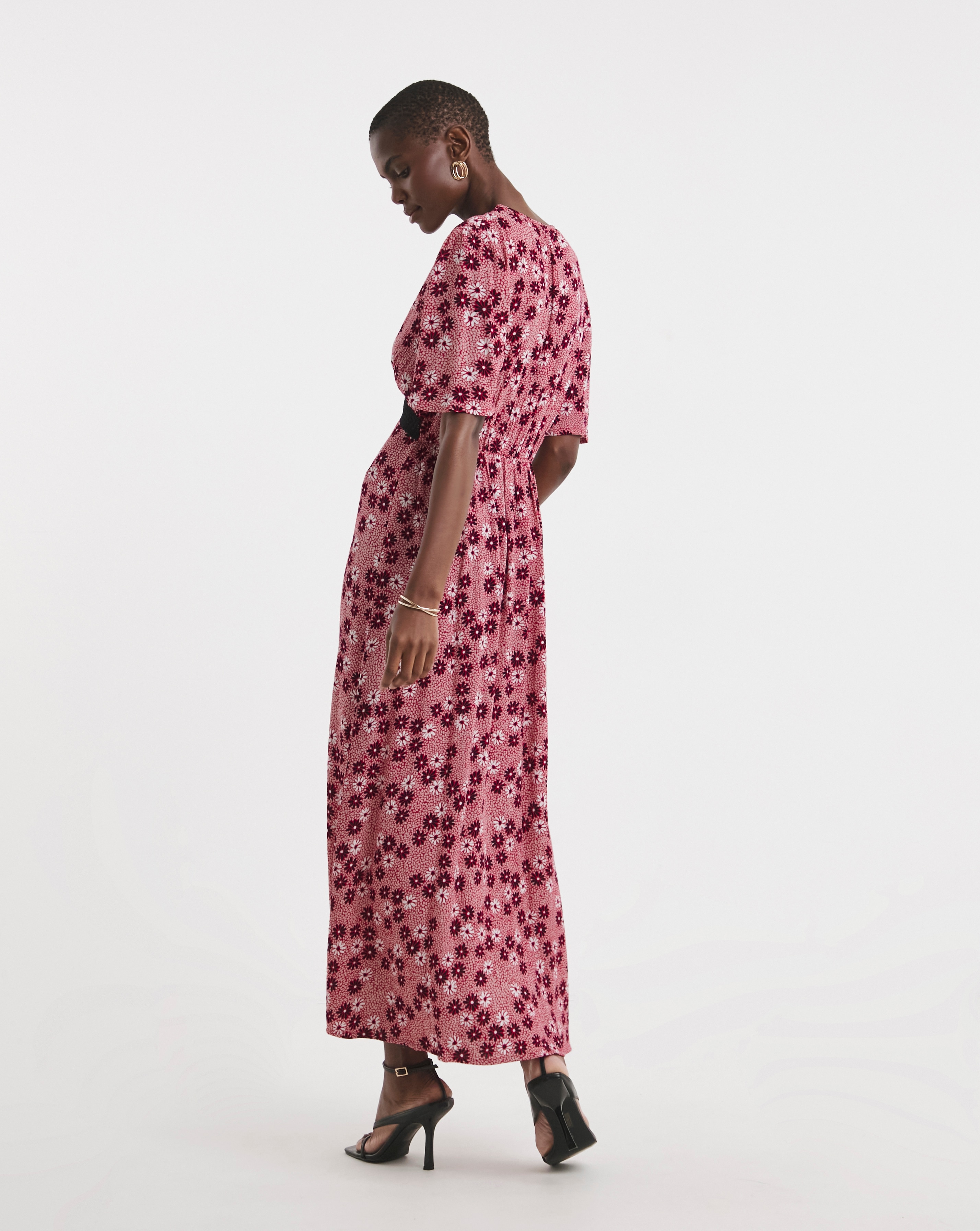 Textured Crinkle Lace Trim Maxi Dress | JD Williams