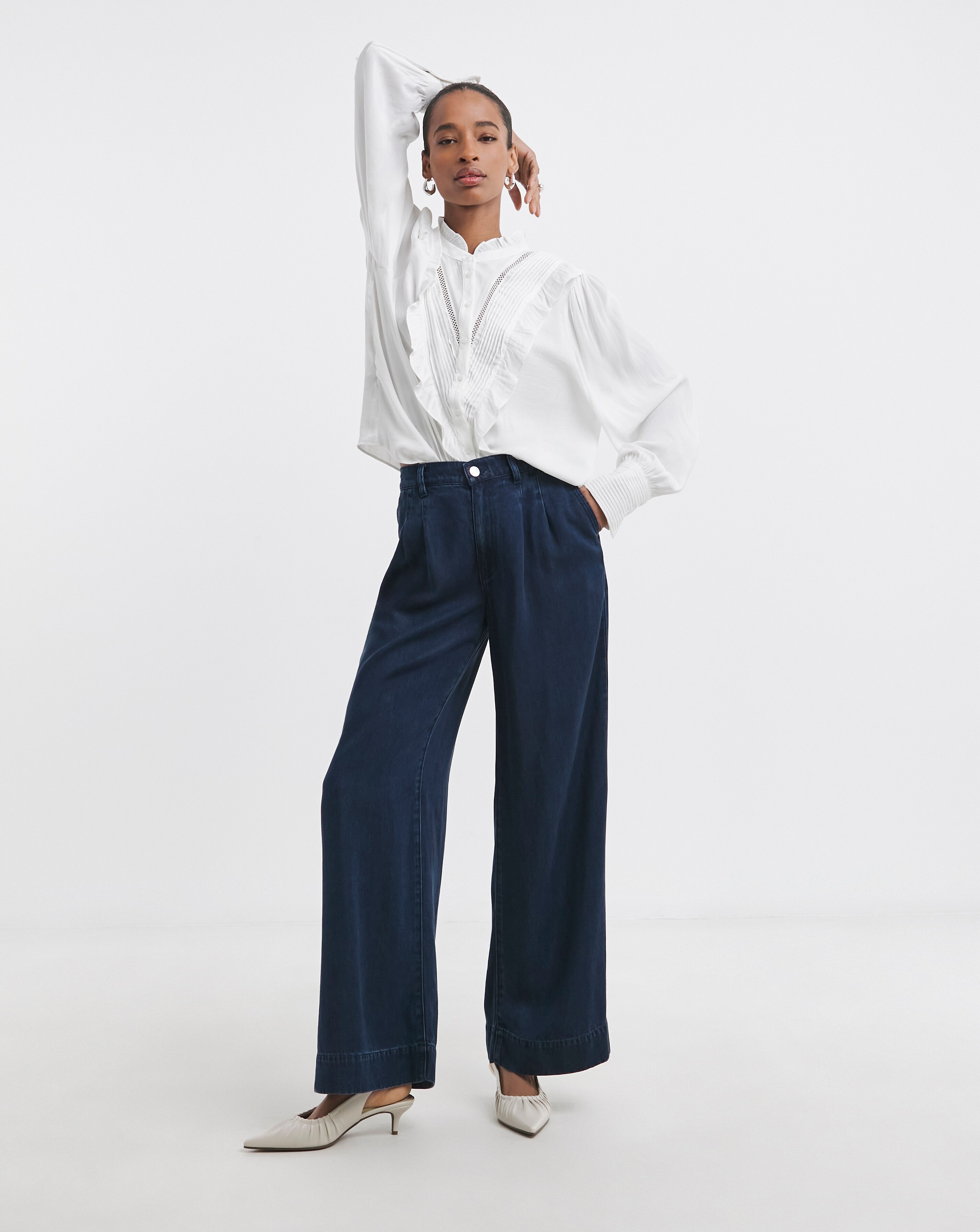 Indigo Wide Leg Jeans with Tencel™ Lyocell