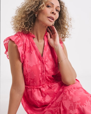 Jacquard Burn Out Tea Dress