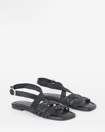 Gia Leather Woven Multi Strap Sandals - Extra Wide Fit (EEE)