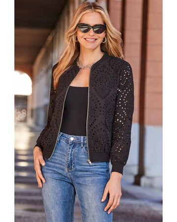 Sosandar Broderie Anglasie Bomber