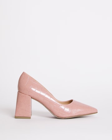 Croc Heeled Shoe - Wide Fit (E)