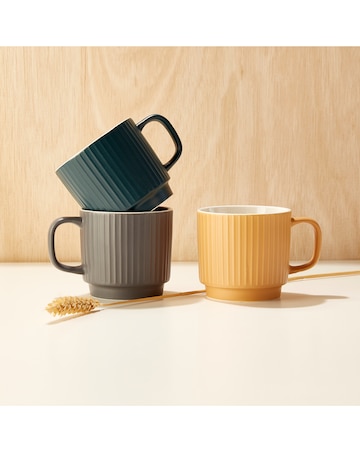 Waterside Set of 6 Ribbed Mugs