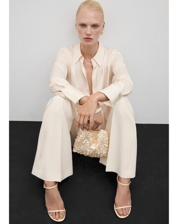 Mango Ideale Satin Cream Shirt