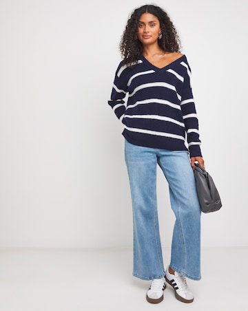 V Neck Longline Jumper