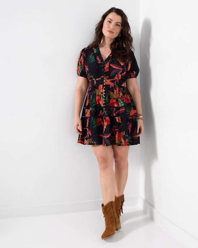 Joe Browns Tropical Paradise Tunic Dress - Black