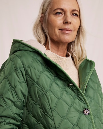 Julipa Quilted Button Side Hooded Coat