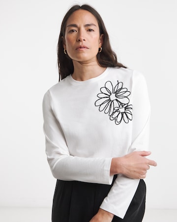 Embroidered Long Sleeve T-Shirt