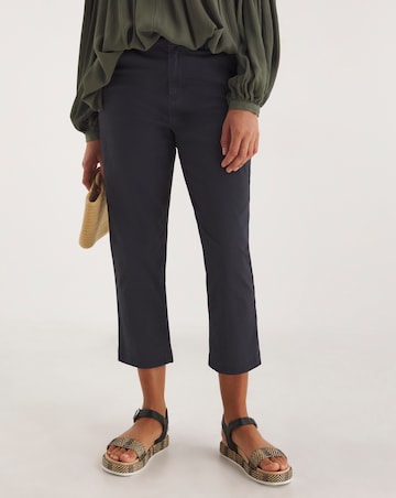 Navy Stretch Chino Cropped Trousers