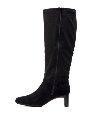Clarks Kyndall Suede Knee High Heeled Boots Wide E Fit