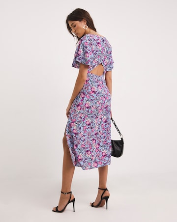 French Connection Fotini Delph Cut Out Back Dress