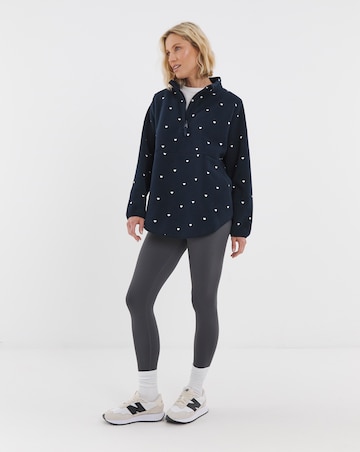 Embroidered Quarter Zip Longline Fleece