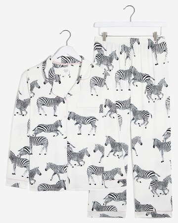 Chelsea Peers Jersey Zebra Print Long Pyjama Set