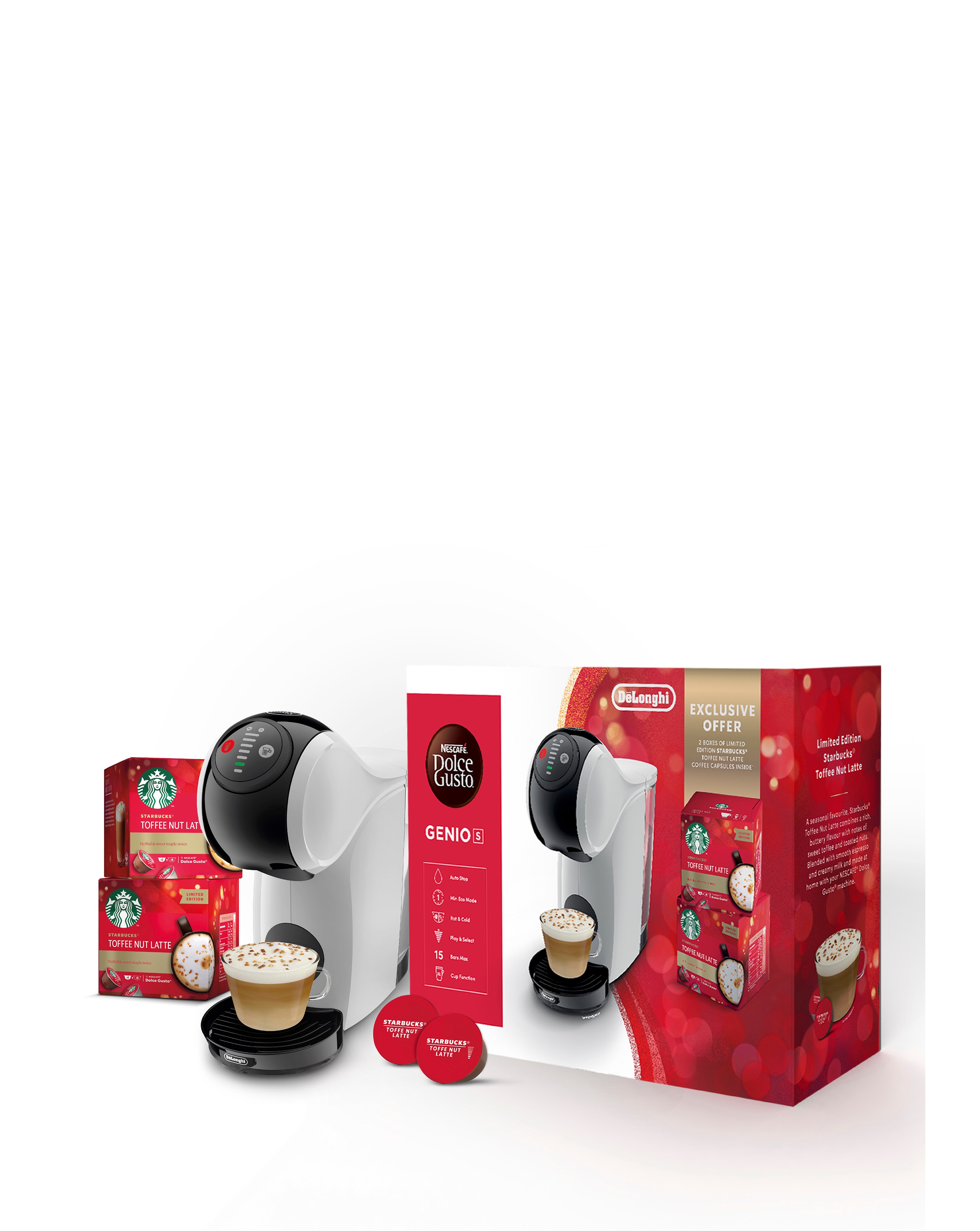 Nescafe Dolce Gusto Genio S with Starbucks Toffee Nut Bundle | JD