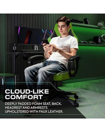 X Rocker Tempest Ergonomic PC Office Gaming Chair - Green